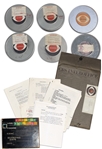 Captain Kangaroo Lot of Items Including an Original Slate Used to Begin Filming, 6 Film Prints of the Show or Outtakes, and Over 60 Pages of Show Notes Including Story Ideas & Sketches